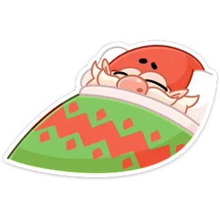 😴 Santa Claus Papá Noel, durmiendo, Navidad, dibujos animados, vacaciones, invierno telegram sticker