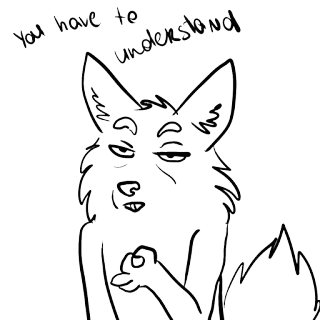 😪 You have to understand wolf, cartoon, animal, sketch, line art telegram sticker