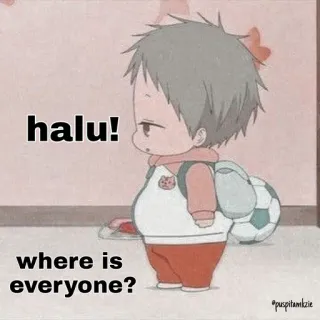 😐 halu!
where is
everyone? 애니메이션, 소년, 만화, 귀여운, 외로운 whatsapp sticker
