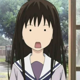🌈 anime, shocked, open mouth, surprised, girl, cartoon telegram sticker