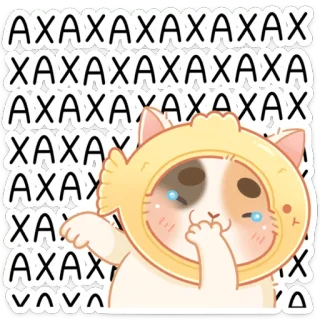 😂 AXAXAXAXAXAXAXAX gato, llorando, pez, lindo, animal, triste whatsapp sticker