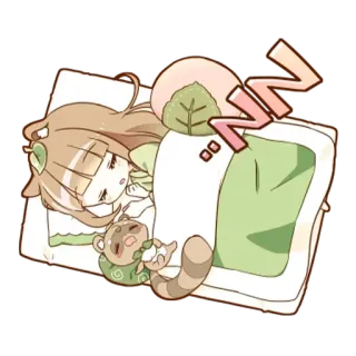🌟 schlafen, Anime, süß, Cartoon, schlafend telegram sticker