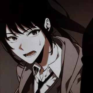 😕 anime, scared, worried, cartoon, manga whatsapp sticker
