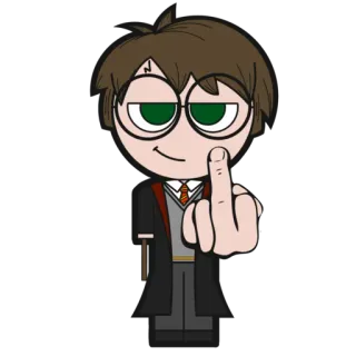 🖕 Harry Potter harry potter, penyihir, sihir, gestur ofensif, jari tengah whatsapp sticker