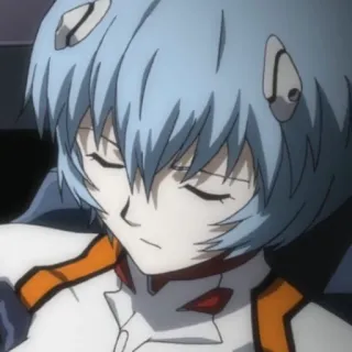 🥢 Rei Ayanami Neon Genesis Evangelion Anime, Postać, Rei Ayanami, Dziewczyna, niebieskie włosy, Evangelion telegram sticker
