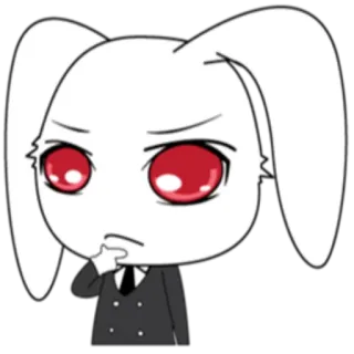 😕 兔子, 小兔子, 西装, 动漫, 思考, 困惑 whatsapp sticker