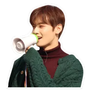 🎤 คน, ผู้ชาย, โทรโข่ง, ภาพบุคคล, kpop, astro telegram sticker