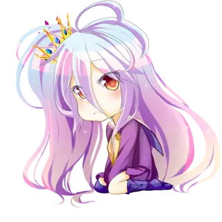 😒 Shiro No Game No Life Anime, Chibi, Shiro, No Game No Life, Słodkie, Dziewczyna, Królowa telegram sticker