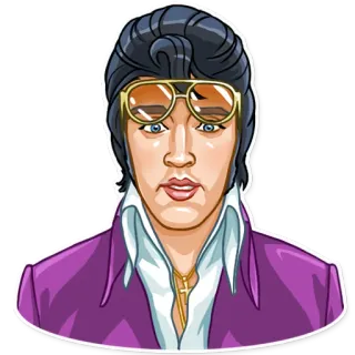 😨 Elvis Presley 猫王, 普雷斯利, 歌手, 音乐家, 摇滚乐, 偶像 telegram sticker