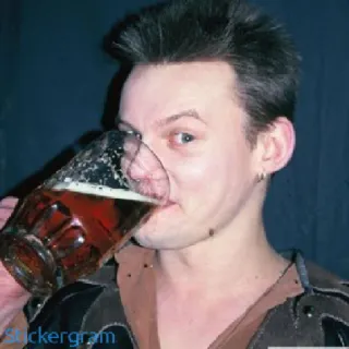 🍺 мужчина, пьет, пиво, алкоголь, портрет, человек telegram sticker