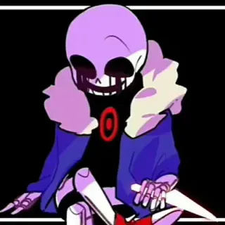 🌸 squelette, couteau, tueur, Killer Sans, Undertale telegram sticker