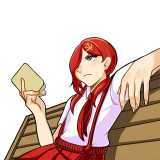 😒 Anime, Fille, Communisme, Faucille et marteau, Politique, Rouge whatsapp sticker