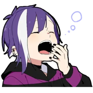 🥱 Anime, Cartoon, Figur, Gähnen telegram sticker