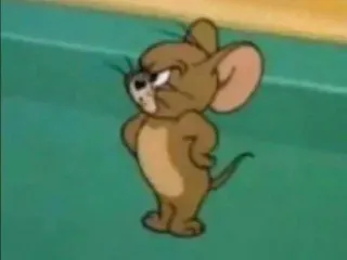 🙄 Jerry Mouse Tom and Jerry cartoon, mouse, jerry, angry, funny, cartoon character telegram sticker