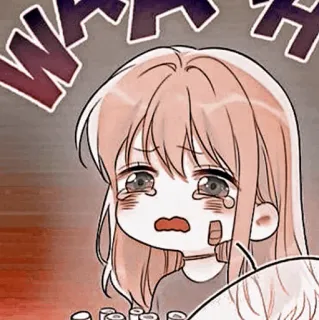 🦔 WAAH płacz, smutny, dziewczyna anime, łzy, plaster, kreskówka, emocjonalny, manga telegram sticker