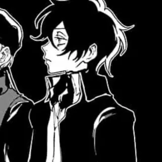🕸 Anime, Manga, Porträt, Schwarzweiß, Illustration telegram sticker