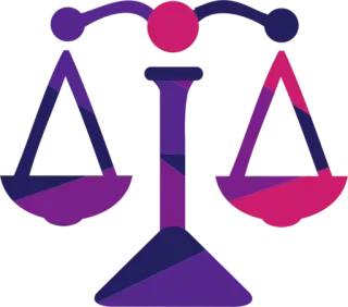 ♎ weegschaal, gerechtigheid, wet, evenwicht, paars, roze telegram sticker