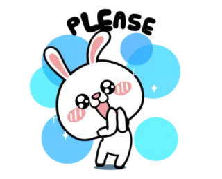 🙏 conejo, conejito, kawaii, lindo, pegatina whatsapp sticker
