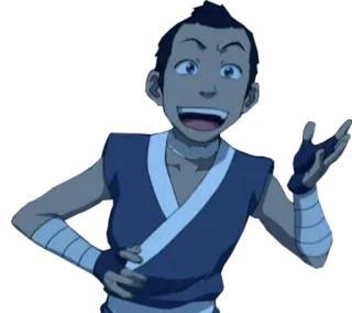 👐 Sokka Avatar: The Last Airbender Sokka, Avatar, La leggenda di Aang, cartone animato, personaggio, animato, sorridente, Tribù dell'Acqua telegram sticker
