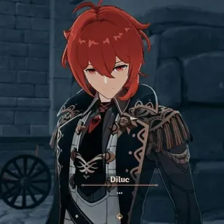 🌟 Diluc Genshin Impact anime, red hair, game, fantasy, diluc telegram sticker