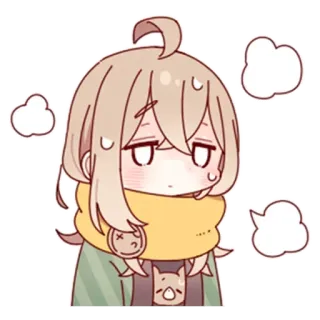 😮‍💨 อนิเมะ, มังงะ, น่ารัก, ผู้หญิง, จิบิ, คาวาอิ, เศร้า, การ์ตูน telegram sticker