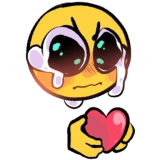 ❤️ 絵文字, 泣く, ハート, 愛, 可愛い, 漫画, 感情的 telegram sticker