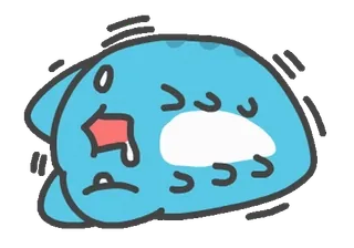 😵💫 Hoạt hình, Dễ thương, Xanh lam, Giọt, Biểu cảm, Cảm xúc whatsapp sticker
