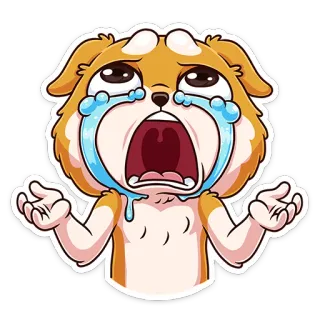 😭 cachorro, chorando, triste, lágrimas, emocional, chateado telegram sticker