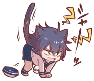 ⛸ シャキ อนิเมะ, แมว, โกรธ, น่ารัก, ภาพประกอบ, มังงะ, คาวาอิ, ญี่ปุ่น telegram sticker