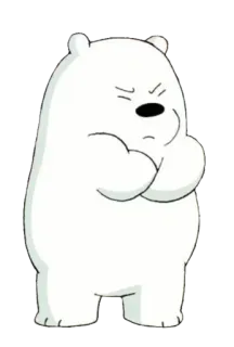 ▫️ Ice Bear We Bare Bears Cartoon, Bär, Eisbär, We Bare Bears, Wütend, Figur whatsapp sticker