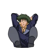 😡 Spike Spiegel Cowboy Bebop anime, character, space, cool, relaxing, Spike Spiegel, Cowboy Bebop telegram sticker