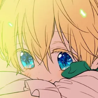 💫 Anime, Manga, Lindo, Chico, Ilustración, Ojos, Pelo rubio telegram sticker