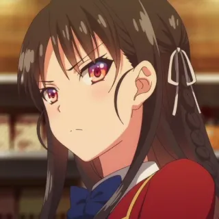 🦋 Anime, Garota, Uniforme escolar, Classroom of the Elite, Atitude telegram sticker