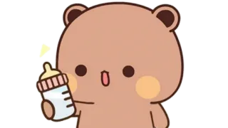 🫖 oso, biberón, lindo, dibujo animado, animal, bebé, lactancia telegram sticker