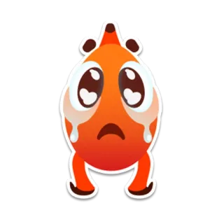 😥 грустный, плачущий, эмодзи, оранжевый, слезливый telegram sticker