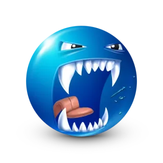😾 monstruo, dibujos animados, azul, enojado, dientes, miedo, criatura whatsapp sticker