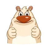 👍 クマ, 動物, アニメ, 可愛い, 毛むくじゃら whatsapp sticker