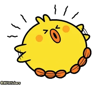 😫 @MHStickers นก, น่ารัก, การ์ตูน, สีเหลือง, สติกเกอร์ telegram sticker