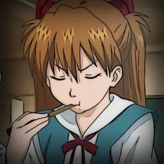 ❤️ Asuka Langley Soryu Neon Genesis Evangelion Anime, Gadis, Pocky, Asuka, Evangelion, Karakter telegram sticker