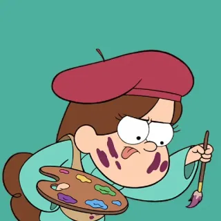 🎨 Mabel Pines Gravity Falls Mabel, Gravity Falls, cartoon, artist, painting telegram sticker