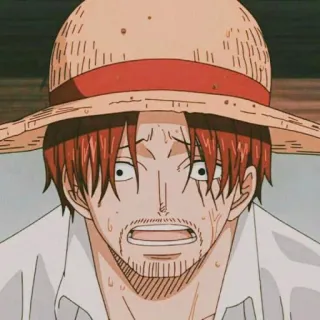 😳 Shanks One Piece anime, one piece, shanks, pirat, rude włosy, słomkowy kapelusz telegram sticker