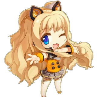 😉 Чиби, Аниме девушка, Каваий, Мультфильм, Милый, Девушка, Фанарт telegram sticker