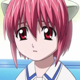 🏥 anime, ragazza, capelli rossi, orecchie telegram sticker