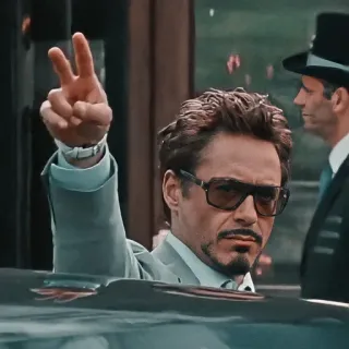 ✌️ Tony Stark Iron Man paz, superhéroe, película, marvel, multimillonario whatsapp sticker