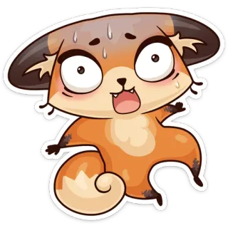 😨 Kreskówka, Zwierzę, Lis, Uroczy, Zabawny, Naklejka telegram sticker