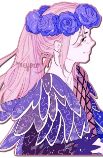 ☺️ meyoco meyoco, Arte digital, Floral, Diseño de personajes, Flores, Fantasía telegram sticker