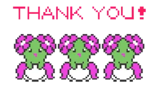 🦁 THANK YOU! bedankt, waardering, pixel art, schattig, bloemen, digitale kunst telegram sticker
