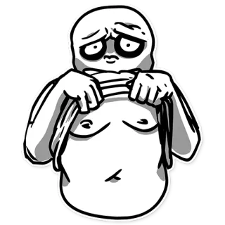 😟 nhãn dán, hoạt hình, buồn, nhân vật, nghệ thuật telegram sticker