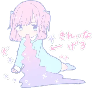🤢 きれいな ゲロ Anime, Muntah, Pastel, Imut, Kawaii, Muntah whatsapp sticker