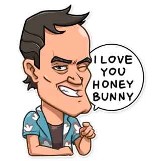 😉 I LOVE YOU HONEY BUNNY miłość, króliczek, powitanie, kreskówka telegram sticker